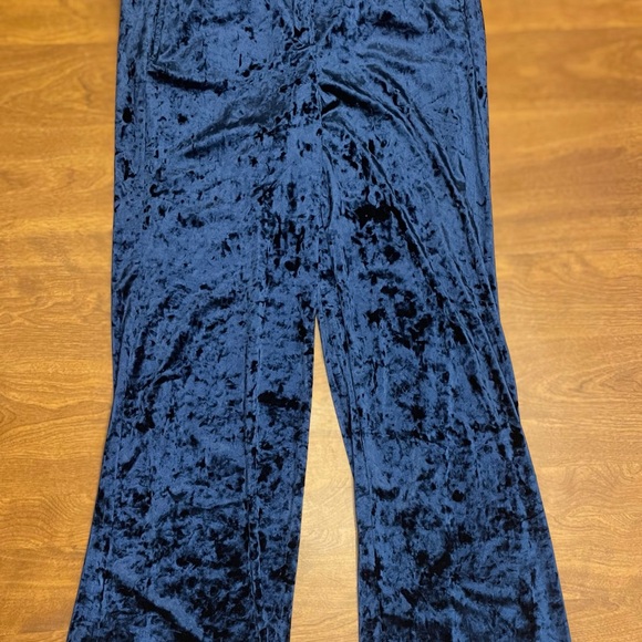 Cynthia Rowley Blue Velvet Pants - Picture 3 of 4